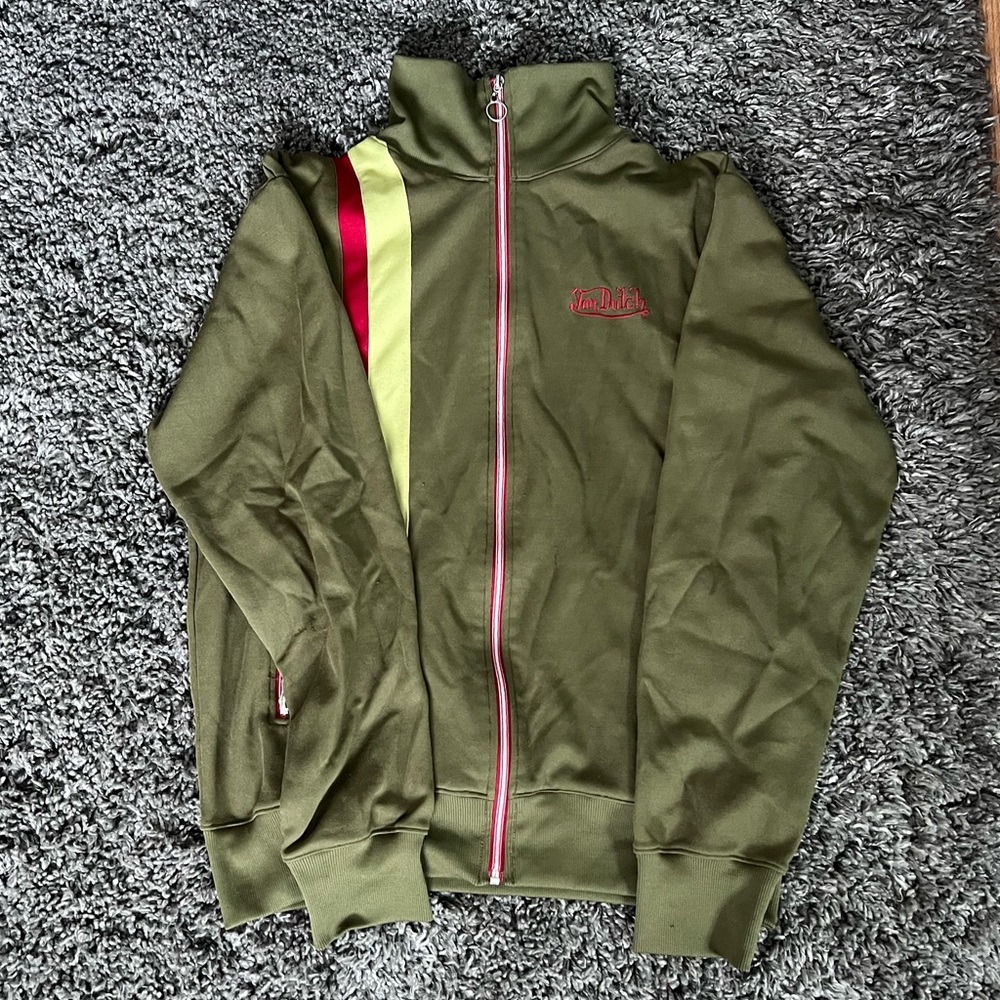 Green Von dutch fleece zipup